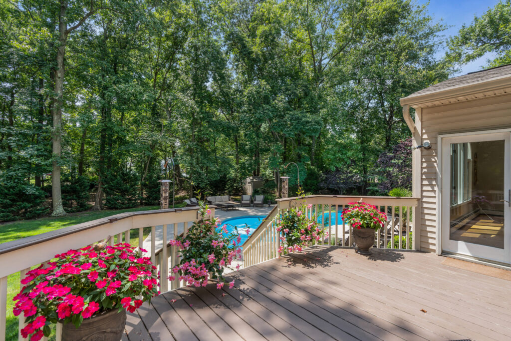 Backyard of Marlboro NJ home suitable for downsizing in 2026